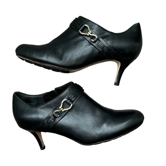Cole Haan Nike Shoes - Cole Haan Womens‎ Size 6 B Nike Air Ankle Booties Boots Black with Gold Hardware